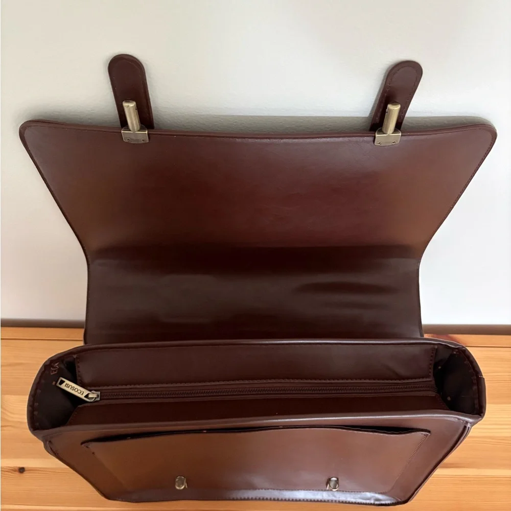 ECOSUSI Bow Briefcase - Brandy Brown - No bow or strap